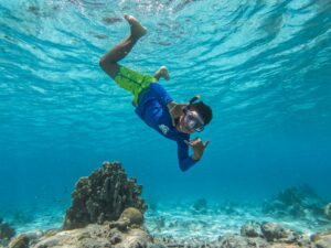 Kid snorkeling