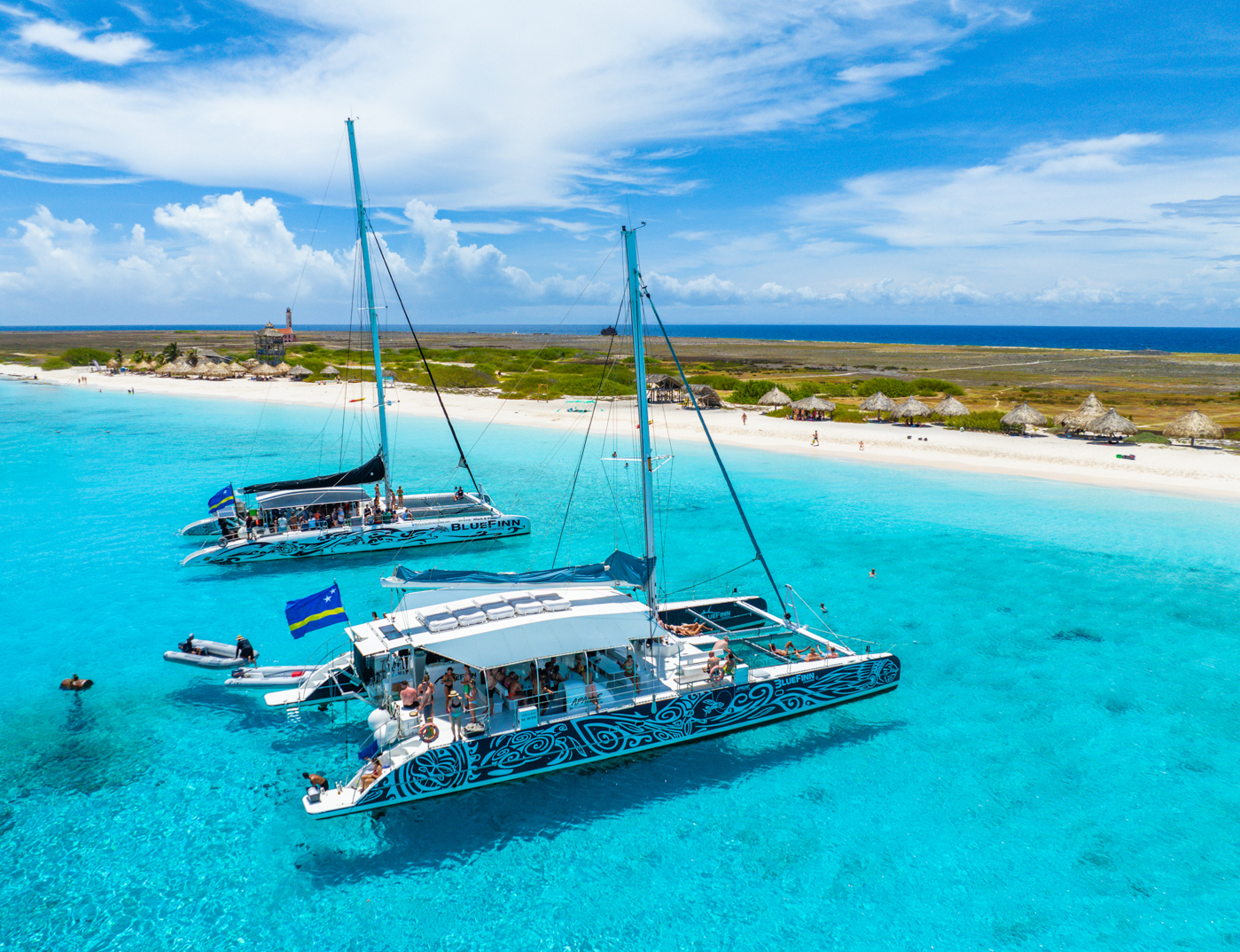 bluefinn boats in the water