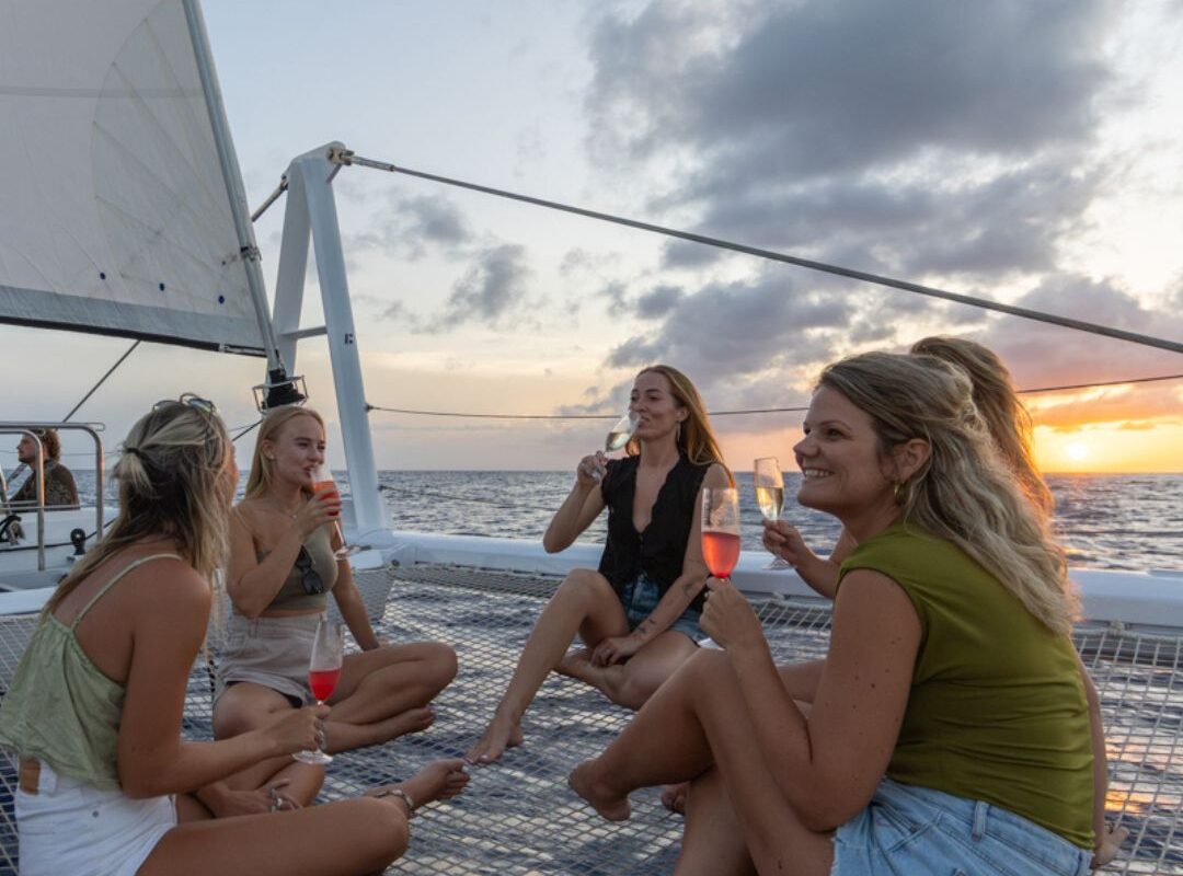drinking wine on boat