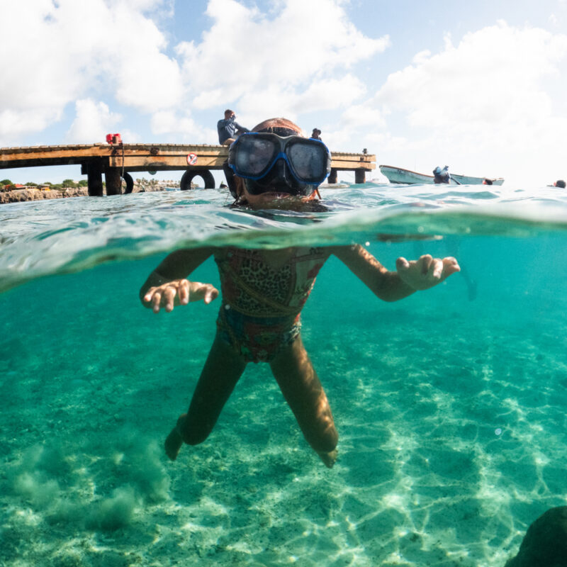 kids snorkeling