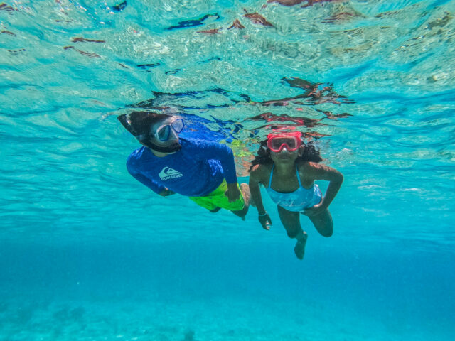 kids snorkeling