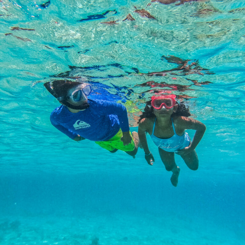 kids snorkeling