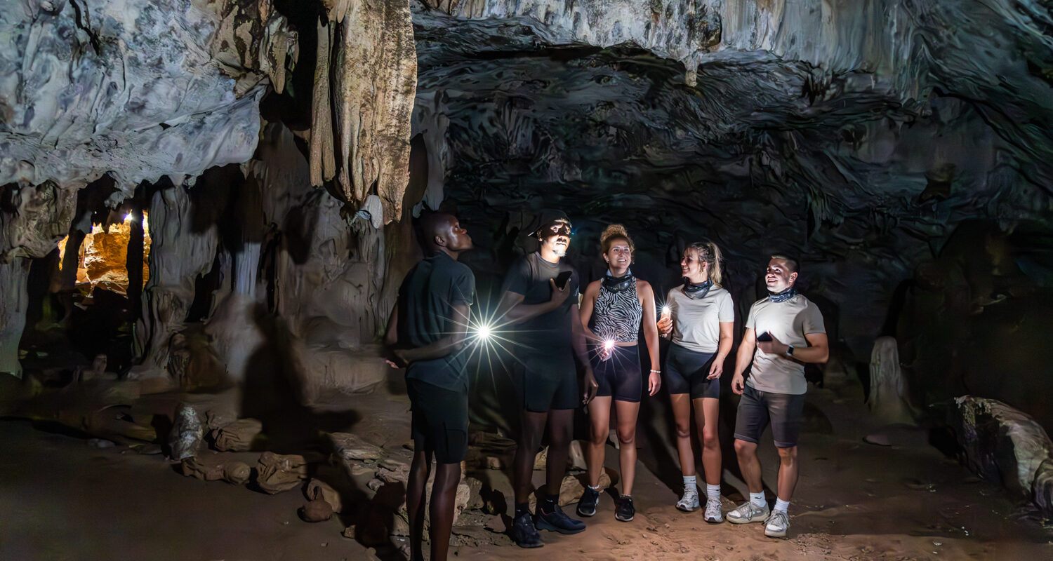 group in cave