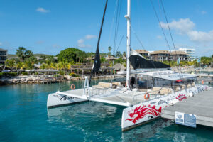 Red dragon at the harbor